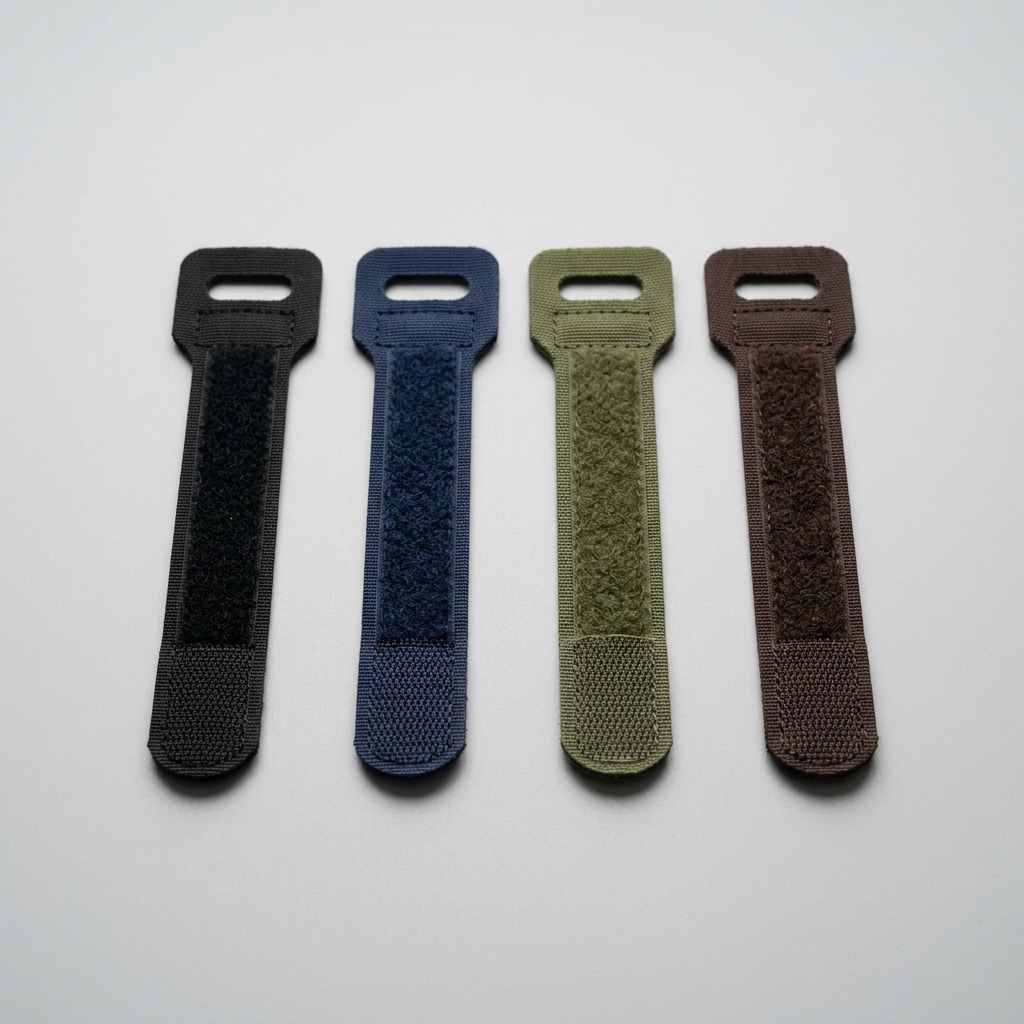 Slotted Hook and Loop Reusable Cable Organizer Ties in multiple colors
